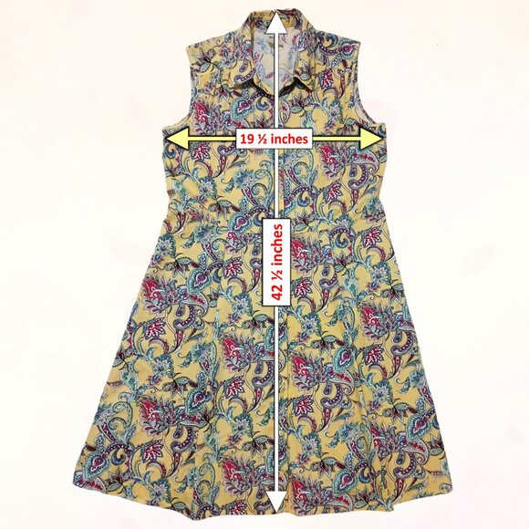 Blair Floral Paisley Print Sleeveless Button Down Fit & Flare Midi Dress Size 12 - Picture 10 of 10
